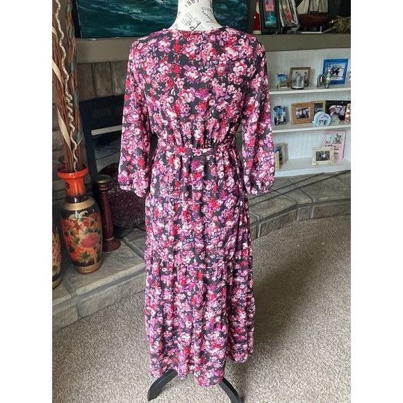 Isabel Maternity by Ingrid & Isabel Belted Floral Print Chiffon Maxi Dress S - Picture 4 of 15